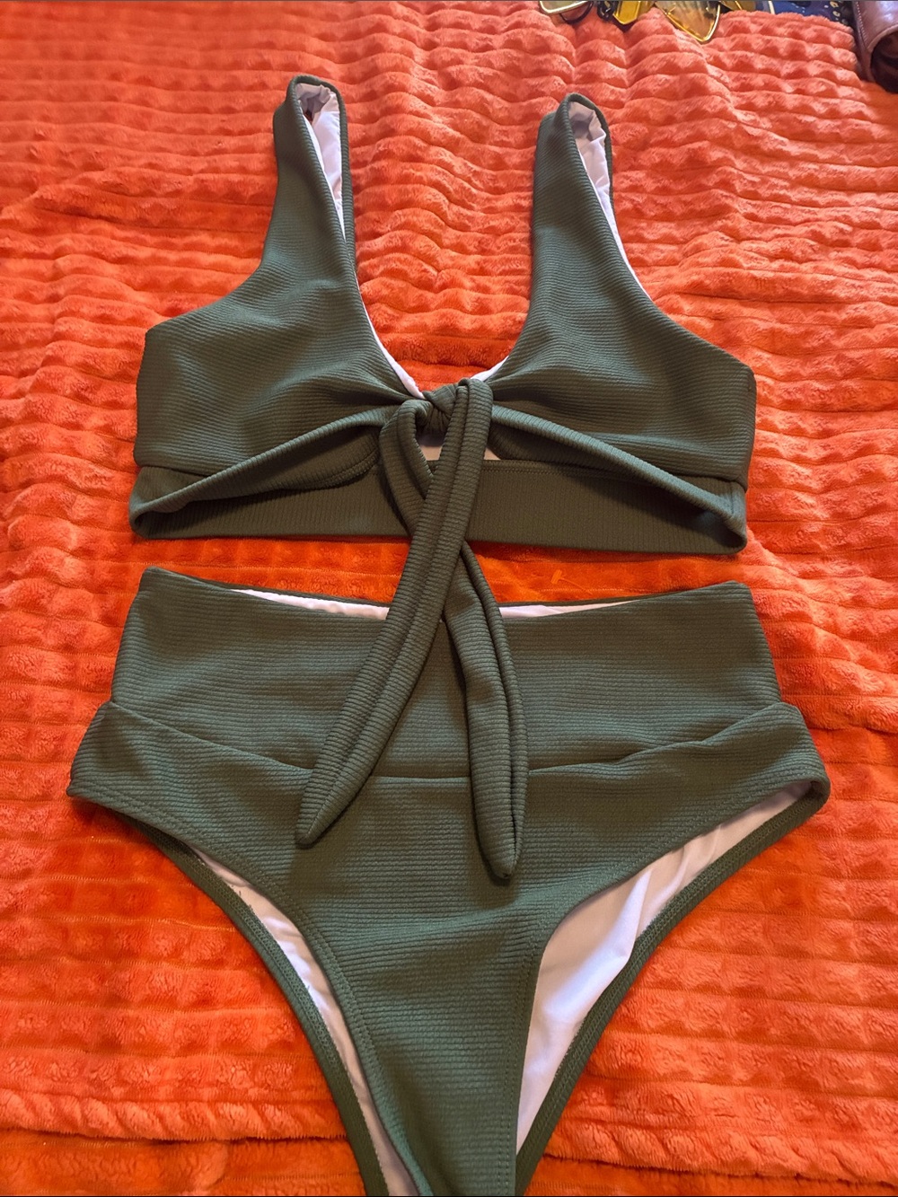 Women’s Olive Green Two-Piece One-Piece Style Swimsuit